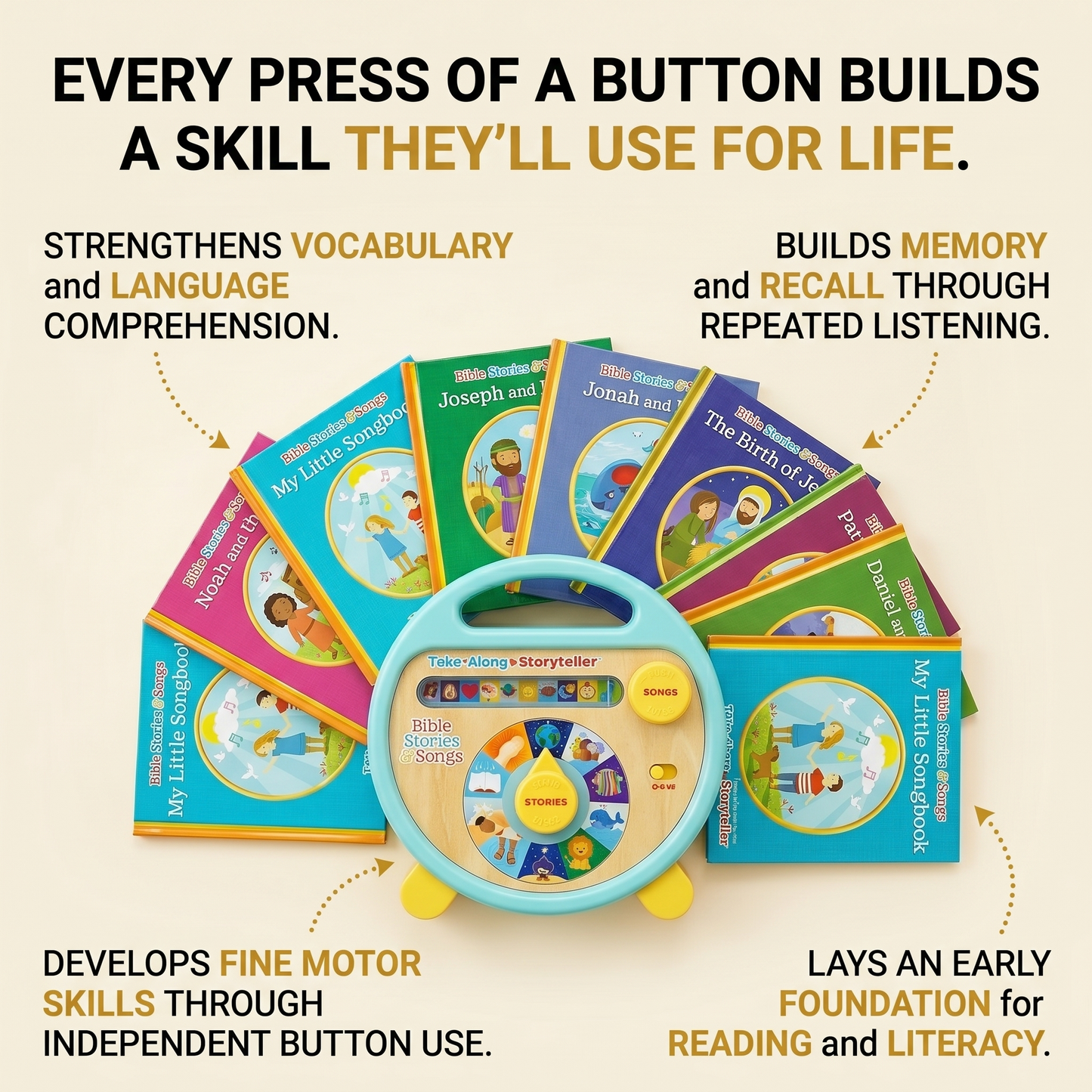 Bible Stories and Songs: Portable Electronic Player with 11 Books